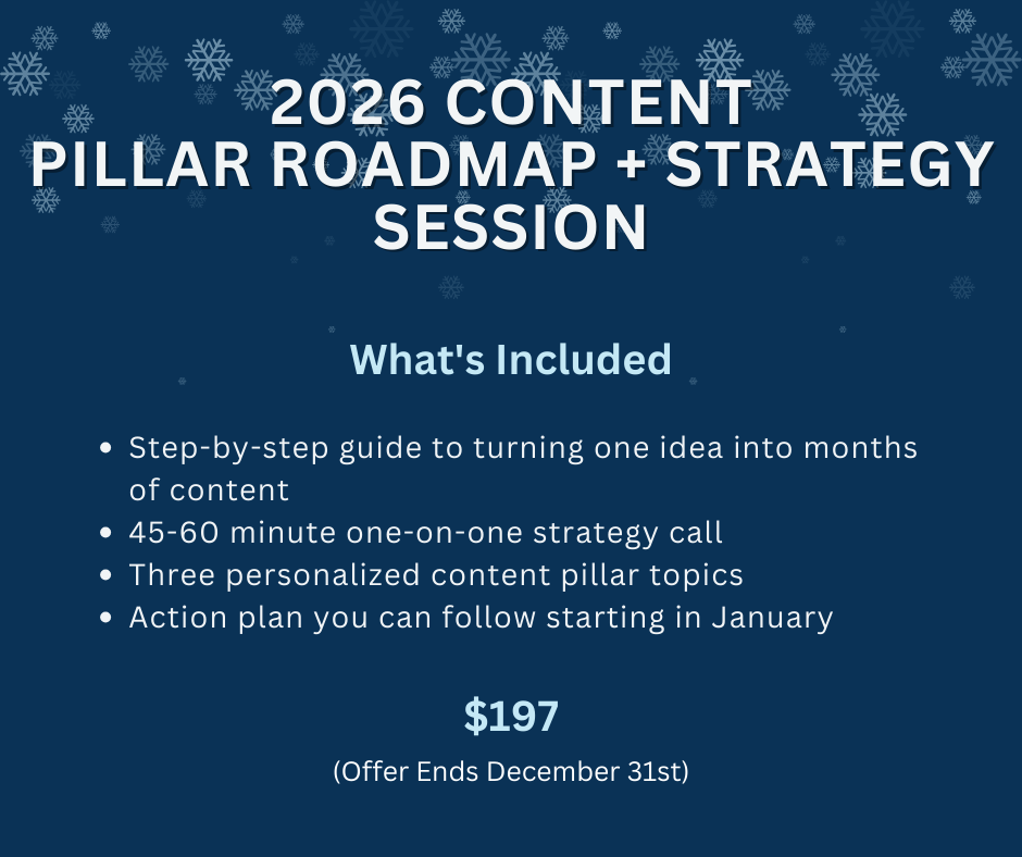 2026 content pillar roadmap + Strategy Session